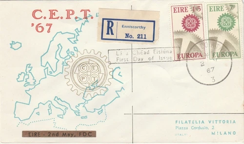 fdc IRELAND  Europa CEPT  1967 better cachet colour 4