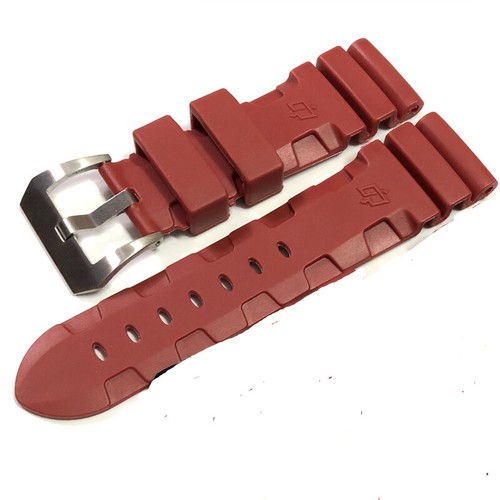 High Quality Rubber Silicone Watch Band strap Mens Pin Buckle24 26mm For Panerai - Picture 29 of 36