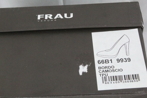 Women's Heels Size 8.5 FRAU Italian Suede Pumps Model 66B1 Burgundy NWB - Picture 7 of 7