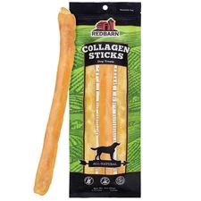 All-Natural Large 12" Beef Collagen Sticks for Dogs - Long Lasting Low-Odor A...