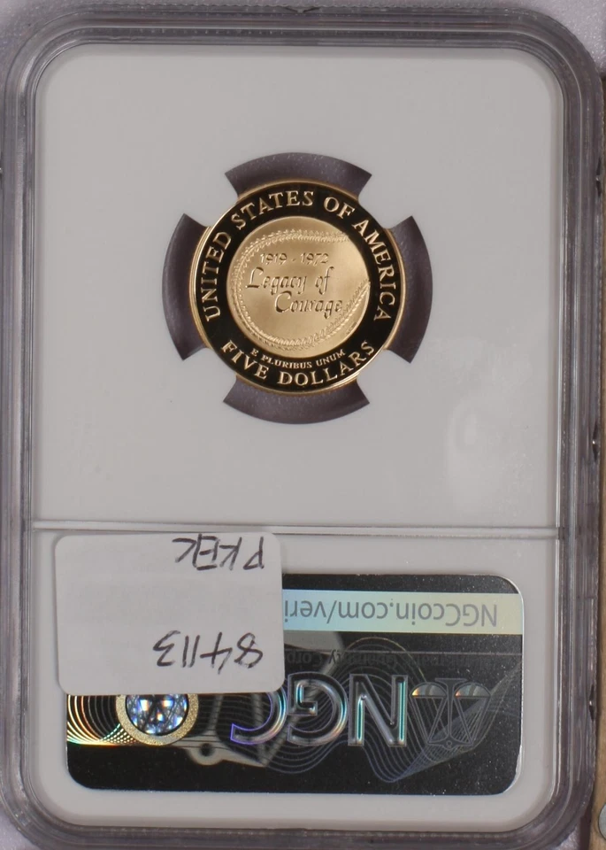 1997-W Gold Jackie Robinson $5 NGC PF70 Ultra Cameo - Image 2 of 2