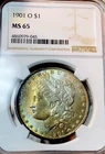 1901 O MORGAN DOLLAR NGC MS65! ULTRA CRESCENT RAINBOW! UNREAL PQ+++++ NR #64415