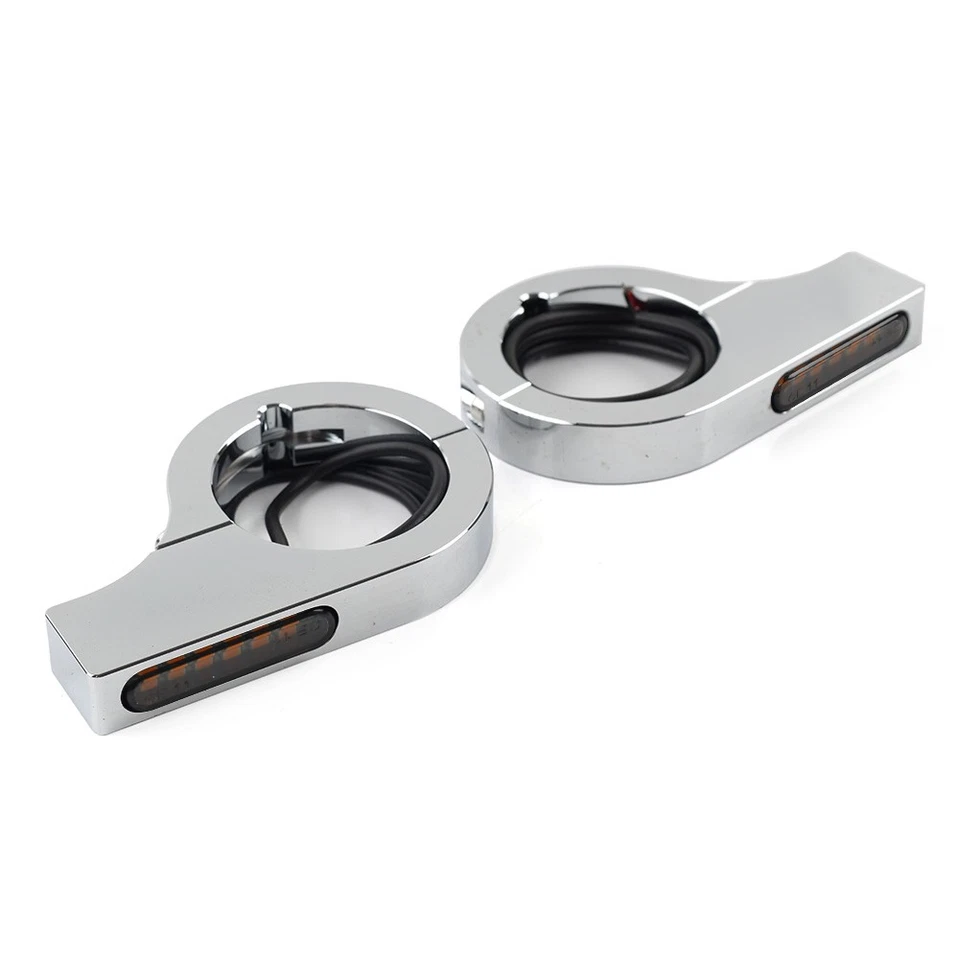 37-41 mm LED-Gabel Blinkerlichtanzeige Amber für Harley Touring Dyna Motor - Image 4 of 4