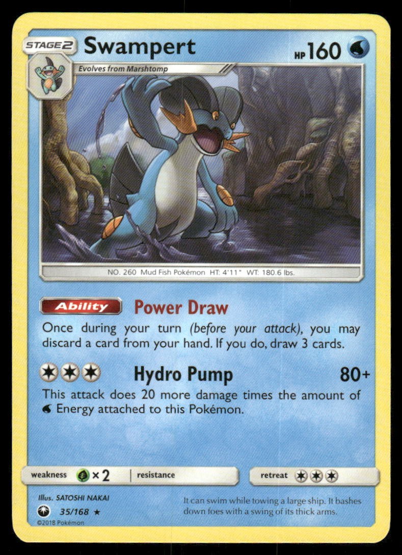2018 Pokemon Swampert Rare Celestial Storm 35/168 NM