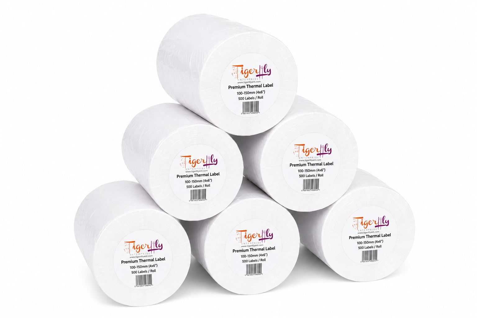 4x6 Thermal Shipping Labels 100x150mm 500 Labels Per Roll 6 Pack Direct Thermal