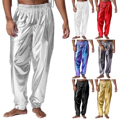 Herren Kostüme Jazz Wikinger Rave Hose Clubwear Tanzen Harem Hippie Sport Lang
