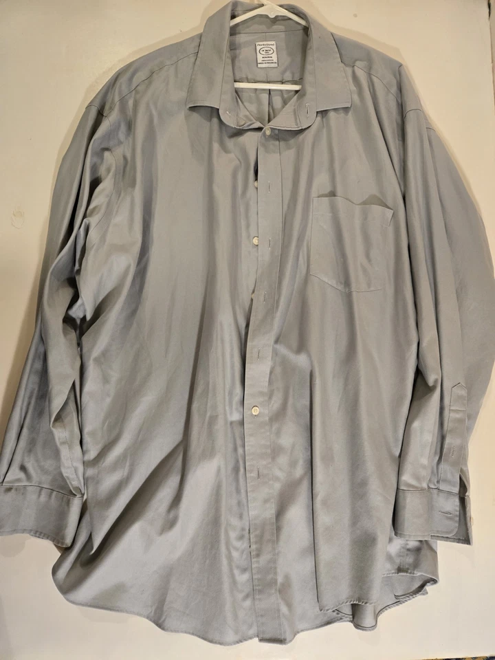 Pronto Uomo Men's Tall 19 36/37 Gray Cotton Long Sleeve Button Up Shirt - Image 3 of 4