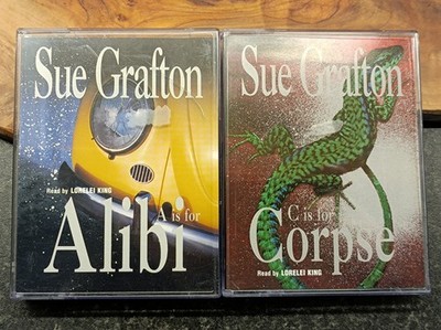 Sue Grafton - A is for Alibi & C is for Corpse. 2 Cassette Tape Audio Books