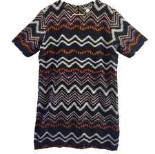 Pinky Shirt Dress Womens XL Extra Large Aztec 1/2 Zip Back Short Sleeve Pullover