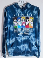 Sailor Moon Size Small Blue Tie Dye Hoodie Sweatshirt Anime Japan