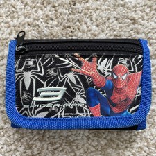 2007 Marvel Spider-Man 3 Blue Black Tri Fold Wallet ID Pocket