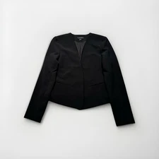 Ann Taylor Women’s Open Blazer Black Suit Jacket Long Sleeve Size 2 (255)