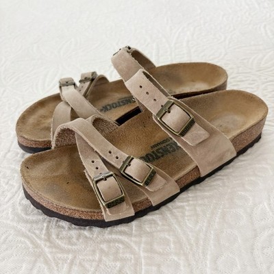 Birkenstock Franca Strappy Oiled Leather Sandals, Tan Sz 36 US 5