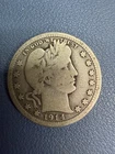 UNITED STATES 1914 - NO MINT MARK BARBER QUARTER VG OR BETTER CONDITION*