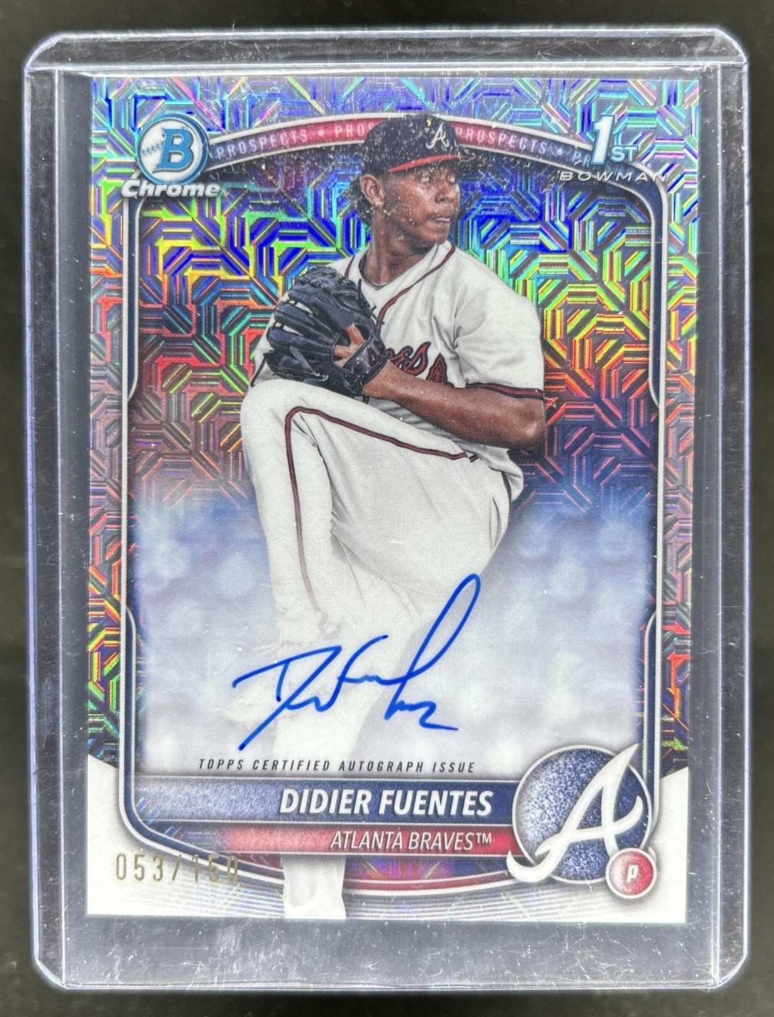 2025 Bowman Didier Fuentes Chrome Auto HTA Choice Refractor 1st #/150 Braves