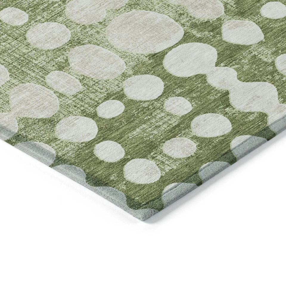 Chantille ACN869 Green 1'8" x 2'6" Indoor/Outdoor, Machine Washable, Easy Cle... - Image 3 of 4