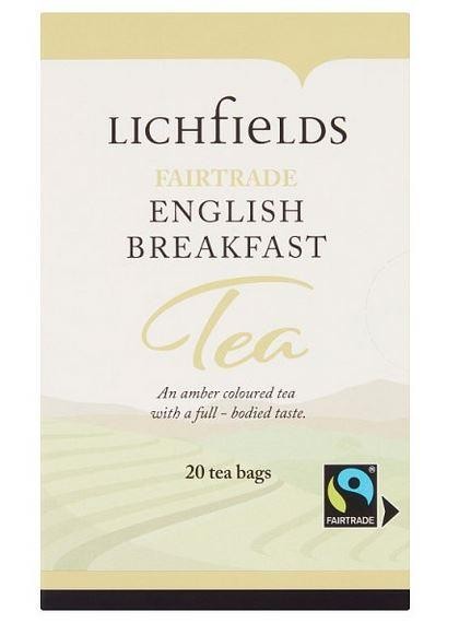 Lichfield Fairtrade English Breakfast 20 Envelope Tea Bags