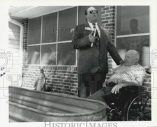 1994 Press Photo Ernest Roy is baptized at Toca, Louisiana nursing home