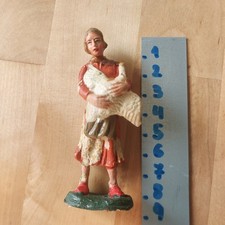 Pastore contadinella con oca presepe scuola Confalonieri/Nardi anni 40/50 8 cm