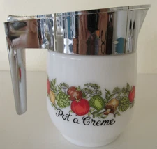 Gemco Corning Ware Spice of Life Corelle MILK GLASS Pitcher Syrup Creamer Vtg