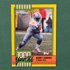  Barry Sanders HOFer 1990 Topps - 1000 yd. Club #3 Detriot Lions