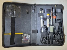 Soldering Kit,2 Soldering Irons,Desoldering Pump & Tube Of Solder In Zipper Bag.