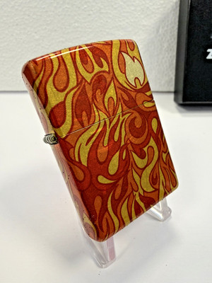 GENUINE Zippo FUSION Lighter FIERY BURNING FLAMES 540 Colour Allover NEW IN BOX