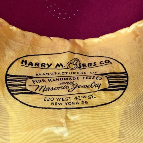 Sombrero Murat Masónico Shriner's Fez Masonería Borla y Espada Pin Talla 7 1/8 - Imagen 9 de 11