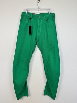 G-Star RAW Arc 3D Jeans Mens 32x34 Green Green Denim Slim Tapered Button Fly