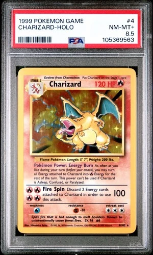 1999 POKEMON GAME #4 CHARIZARD-HOLO PSA 8.5
