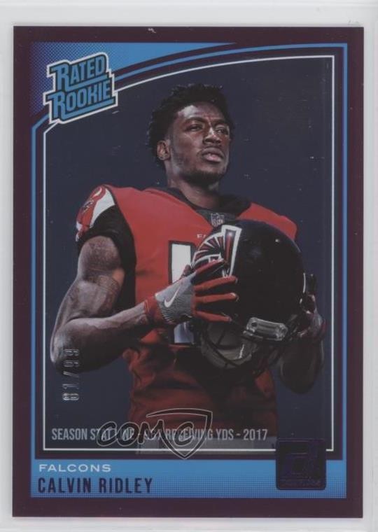 2018 Panini Donruss Rated Stat Line Season 81/99 Calvin Ridley Rookie RC 05r2