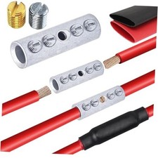 Wire Butt Connectors 6 PCS Tinned 4 Gauge Mechanical Splice - Tinned Brass