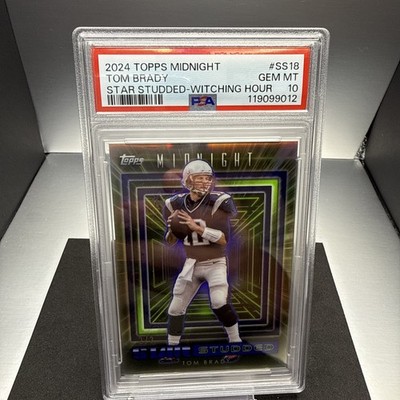 2024 TOPPS MIDNIGHT STAR STUDDED- WITCHING HOUR TOM BRADY 2/3 POP. 1    PSA 10