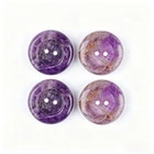 10pcs Buttons 30mm Natural Amethyst Stone 2 Hole Button Versatile Accessories