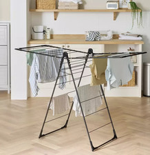 Image of Cross Wing Cloth Airer Black 14m large Home Indoor Space Saving Clothes Airer