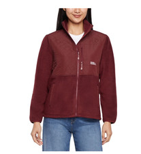 Eddie Bauer Women's Mixed Media Fleece Jacket, Size Small, Red NWT