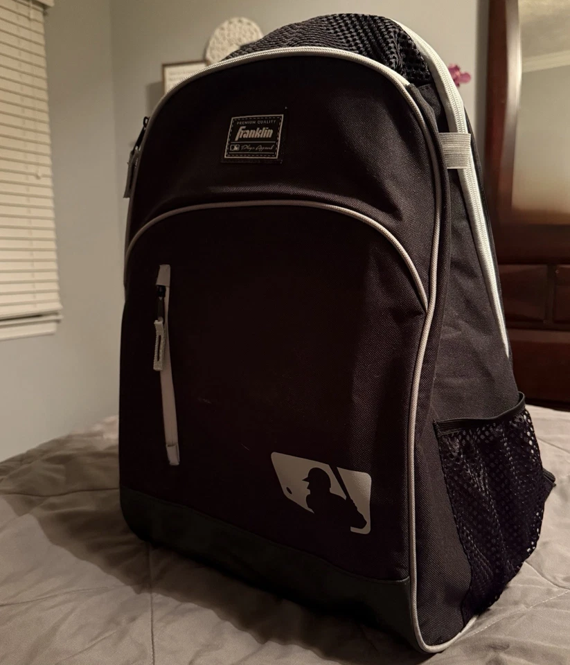 Franklin Sports MLB Juvenil Béisbol Softbol Batepack Equipo Bolsa, Negro/Gris Foto 2 de 3