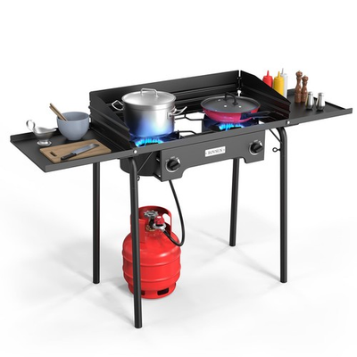 #ad 2 Burner Gas Stove 150000 BTU Portable Propane for Camping Cooking $231.99