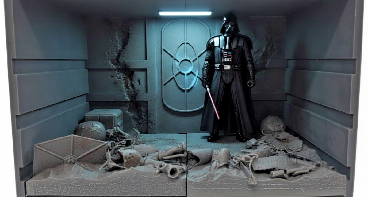 1:12 Scale 4-Piece Modular Death Star Trash Compactor Diorama For