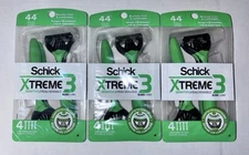 Schick Xtreme 3 Blade Men’s Sensitive Disposable Razors 4ct, Lot Of 3