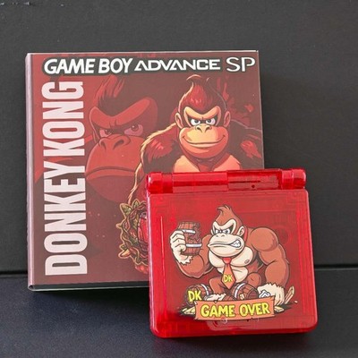 GBASP Replacement Shell Kit -Donkey kong Edition (Transparent Deep red)