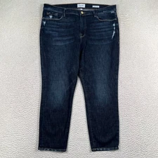 Frame Le Garçon Crop Jeans Women’s 34 Dark Wash Mid Rise In Covant