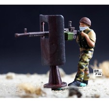 Homemade 1/72 Mercenaries Rebels Heavy Machine Gunner Group A 1-Person Model