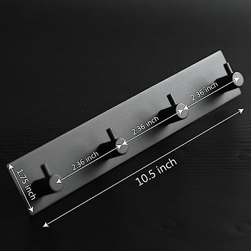 Self Adhesive Towel Hooks for Bathrooms Black Stick on Wall Hooks Bath - Picture 3 of 6