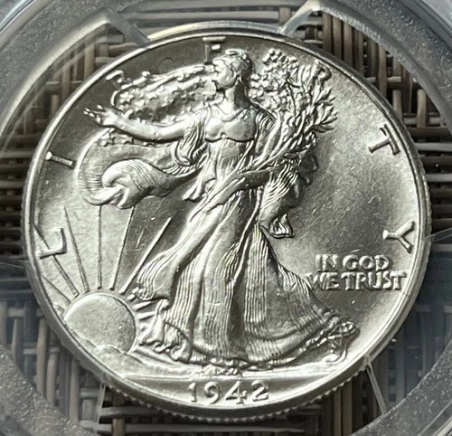 1942 Walking Liberty half dollar, PCGS AU-55