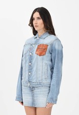 DSQUARED2 Giubbotti Donna Blu Giubbotto di jeans Giubbotto di jeans con logo Pri