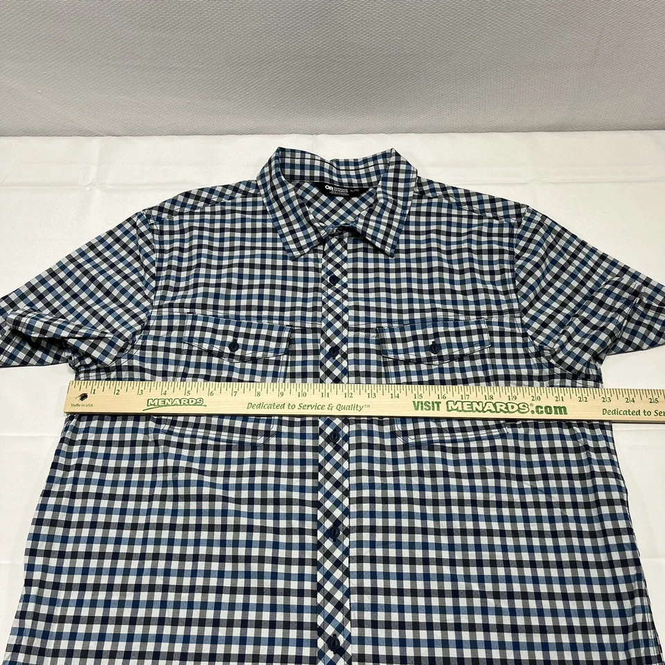 Camisa Outdoor Research Hombres XL Wanderer Manga Corta Cuadros Mezcla de Nylon Botón Foto 4 de 4