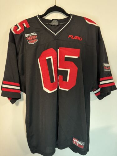 Vintage 1990's FUBU Sportswear Jersey Black Red Sz
