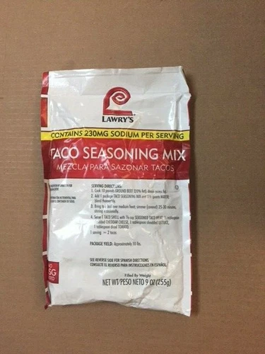 Lawrys Taco Seasoning Mix / Spice - Makes 10lbs of Taco Meat (NEW)