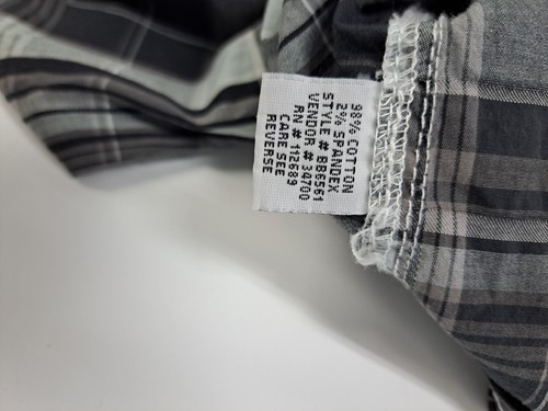 Buckle Black Men's Size L Athletic Fit Black/Gray Plaid Long Sleeve Shirt #4158 - Picture 10 of 10